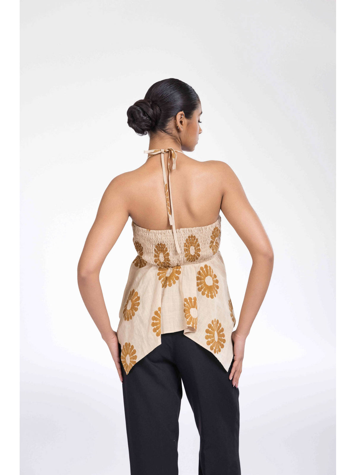 Beige Halter Neck with Tie-Up Top | HT67 - view 2