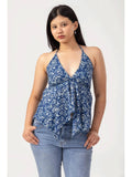 Blue Halter Neck with Tie-Up Top | HT67 - view 1