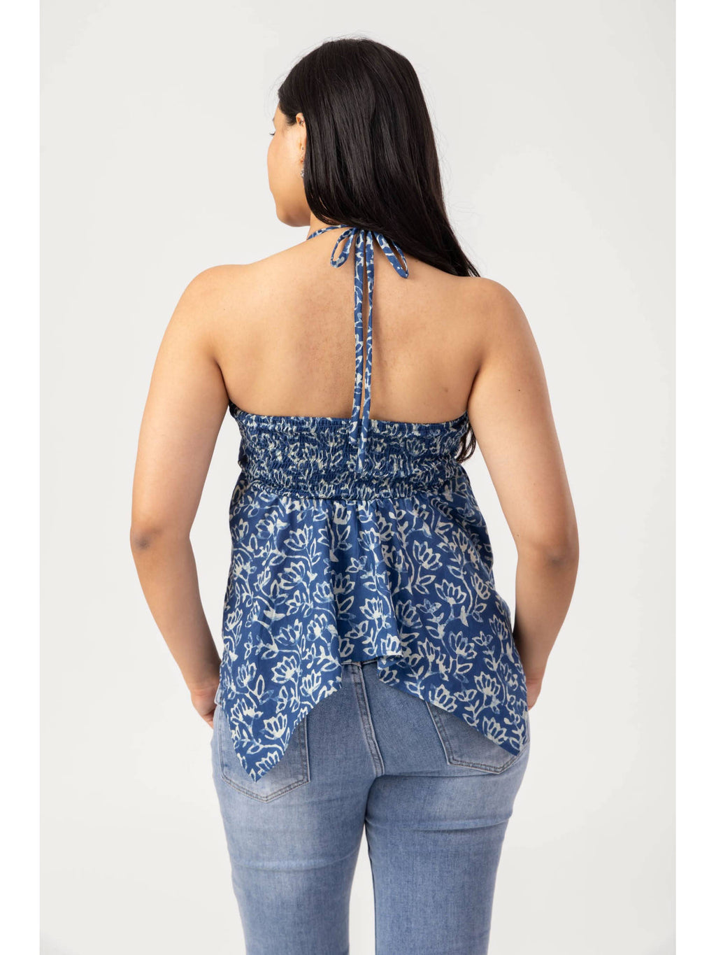 Blue Halter Neck with Tie-Up Top | HT67 - view 2