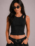 Solid Black Crop Top | CT61 - view 1