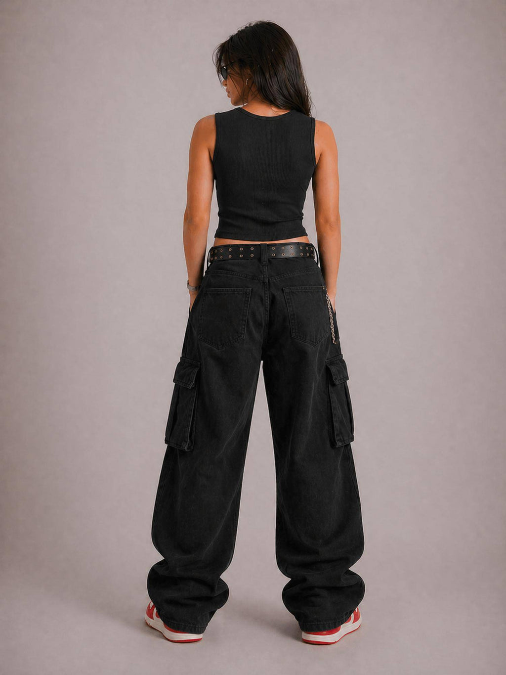 Solid Black Crop Top | CT61 - view 2