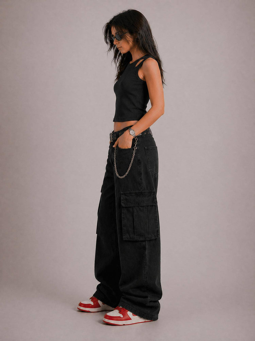 Solid Black Crop Top | CT61 - view 6