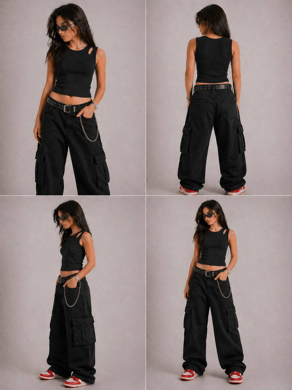 Solid Black Crop Top | CT61 - view 7