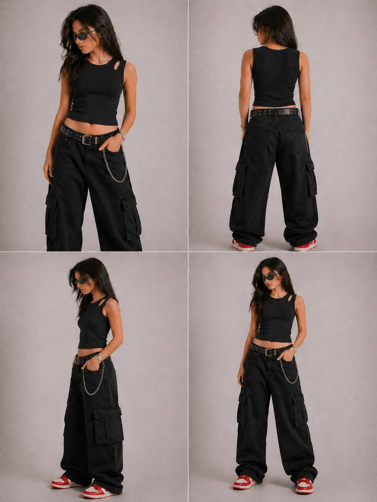 Solid Black Crop Top | CT61 - view 7