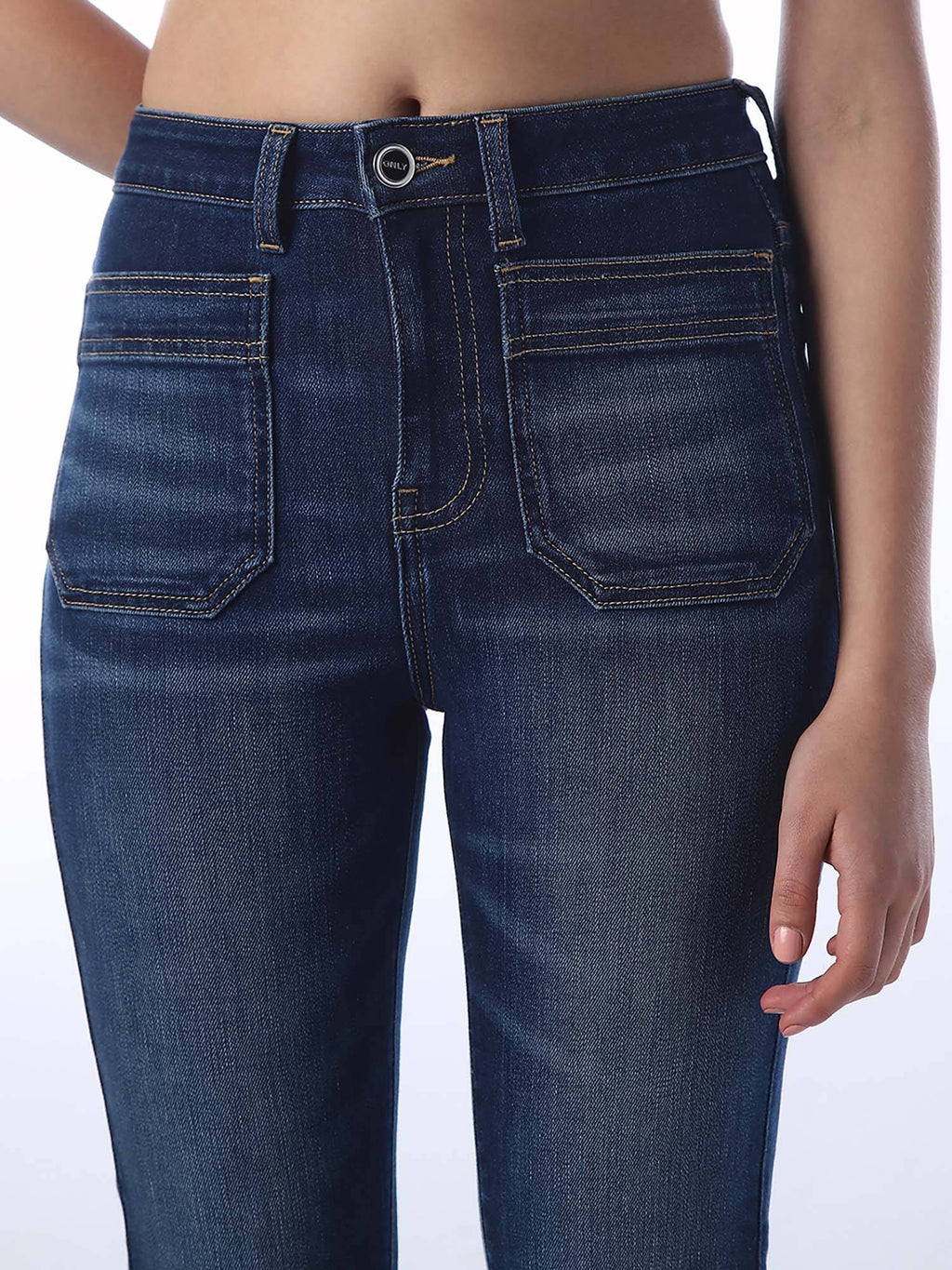 Women Solid Slim Fit High-Rise Navy Blue Jeans | ST23 - view 3