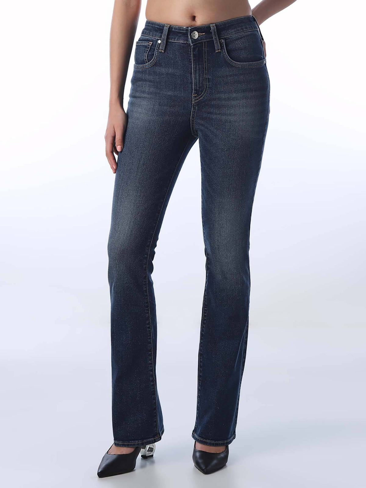 Women Solid Slim Fit High-Rise Blue Jeans | ST23 - view 1