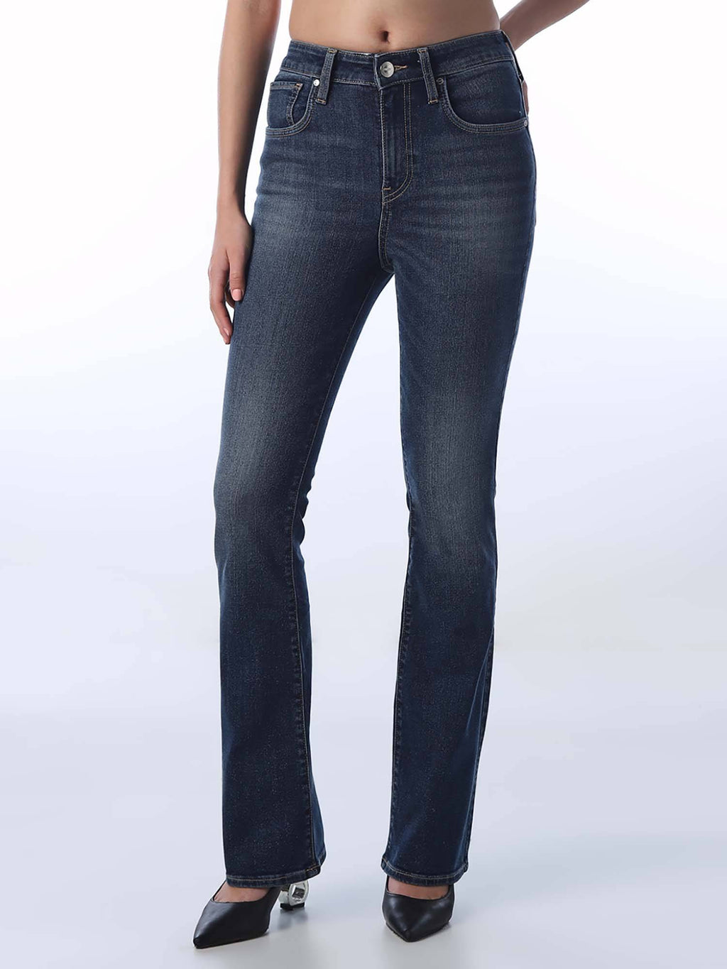 Women Solid Slim Fit High-Rise Blue Jeans | BG78 - view 1