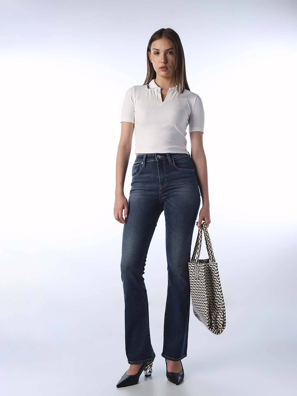 Women Solid Slim Fit High-Rise Blue Jeans | ST23 - view 2
