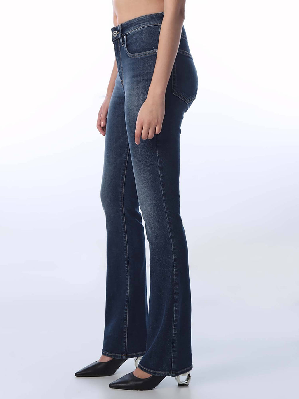 Women Solid Slim Fit High-Rise Blue Jeans | BG78 - view 4