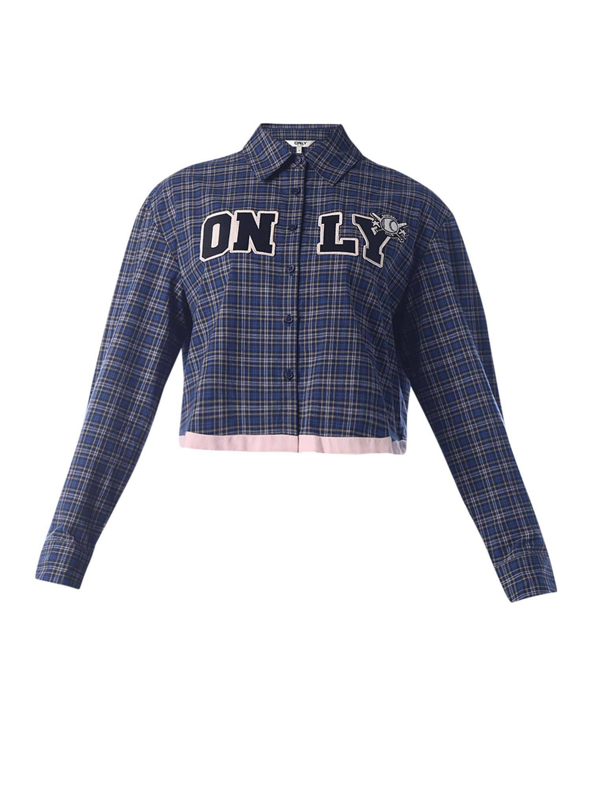 Women Checks Boxy Blue Shirt | O24 - view 7