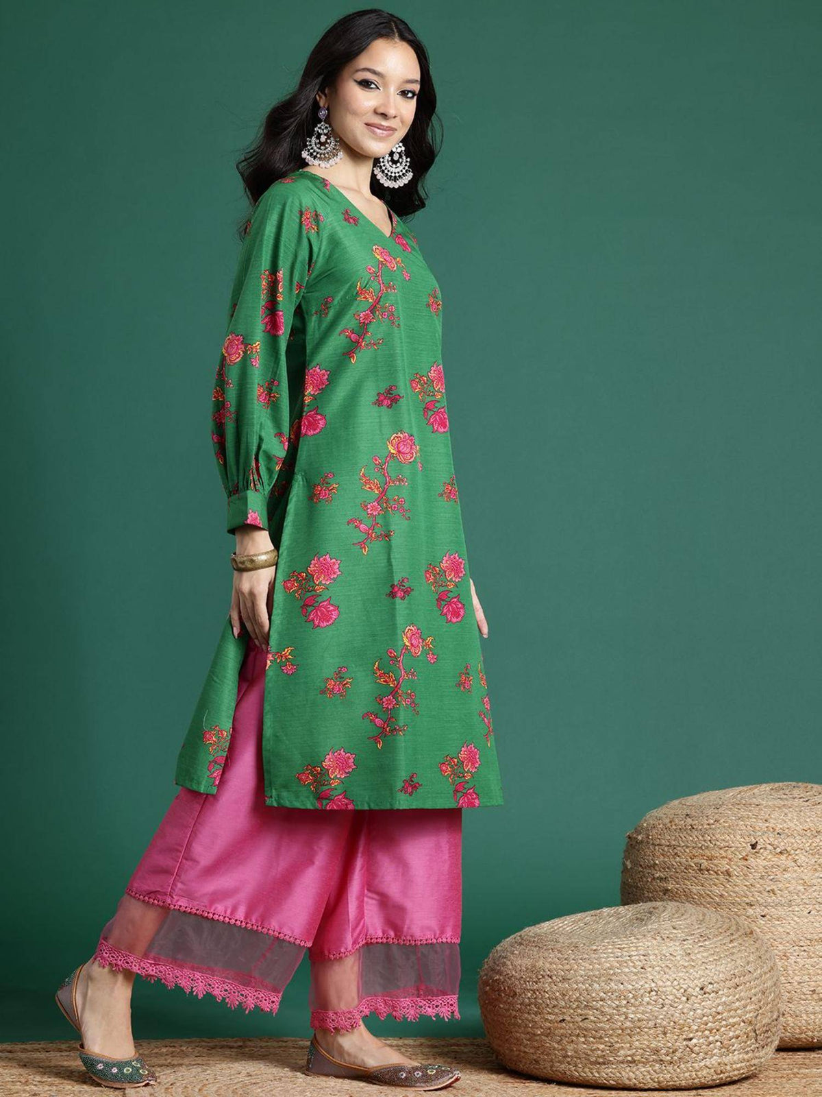 Floral Print Straight Kurta | KDG - view 3