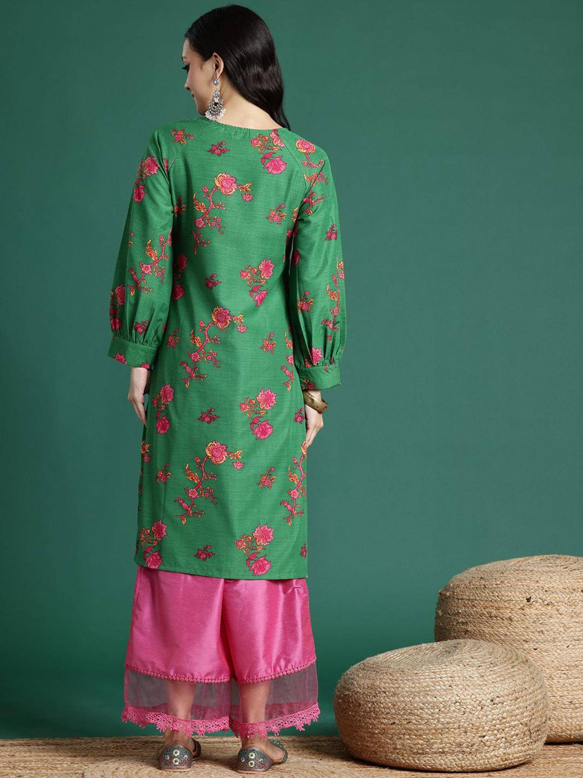 Floral Print Straight Kurta | KDG - view 5