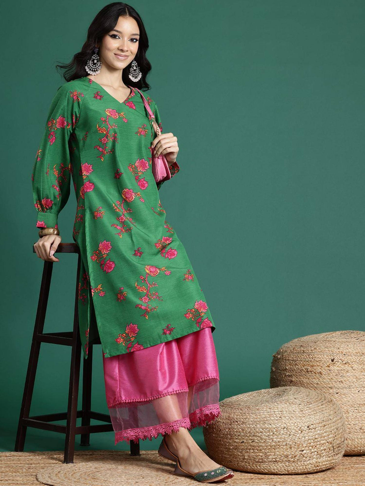 Floral Print Straight Kurta | KDG - view 6