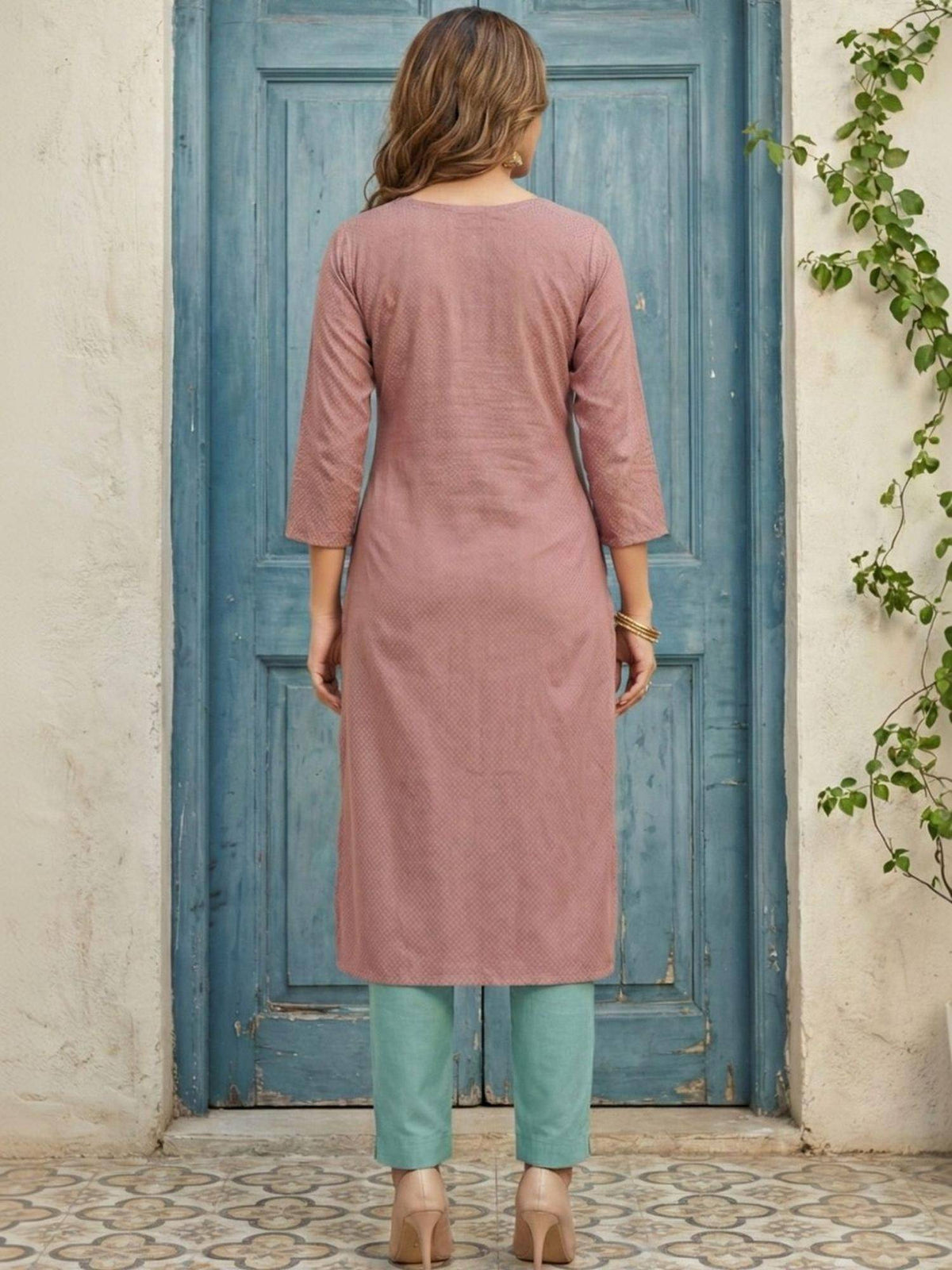 Embroidered Straight Kurta | U3S - view 2