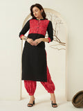 Red Rayon Bandhani Printed Kurta | KDG - view 1