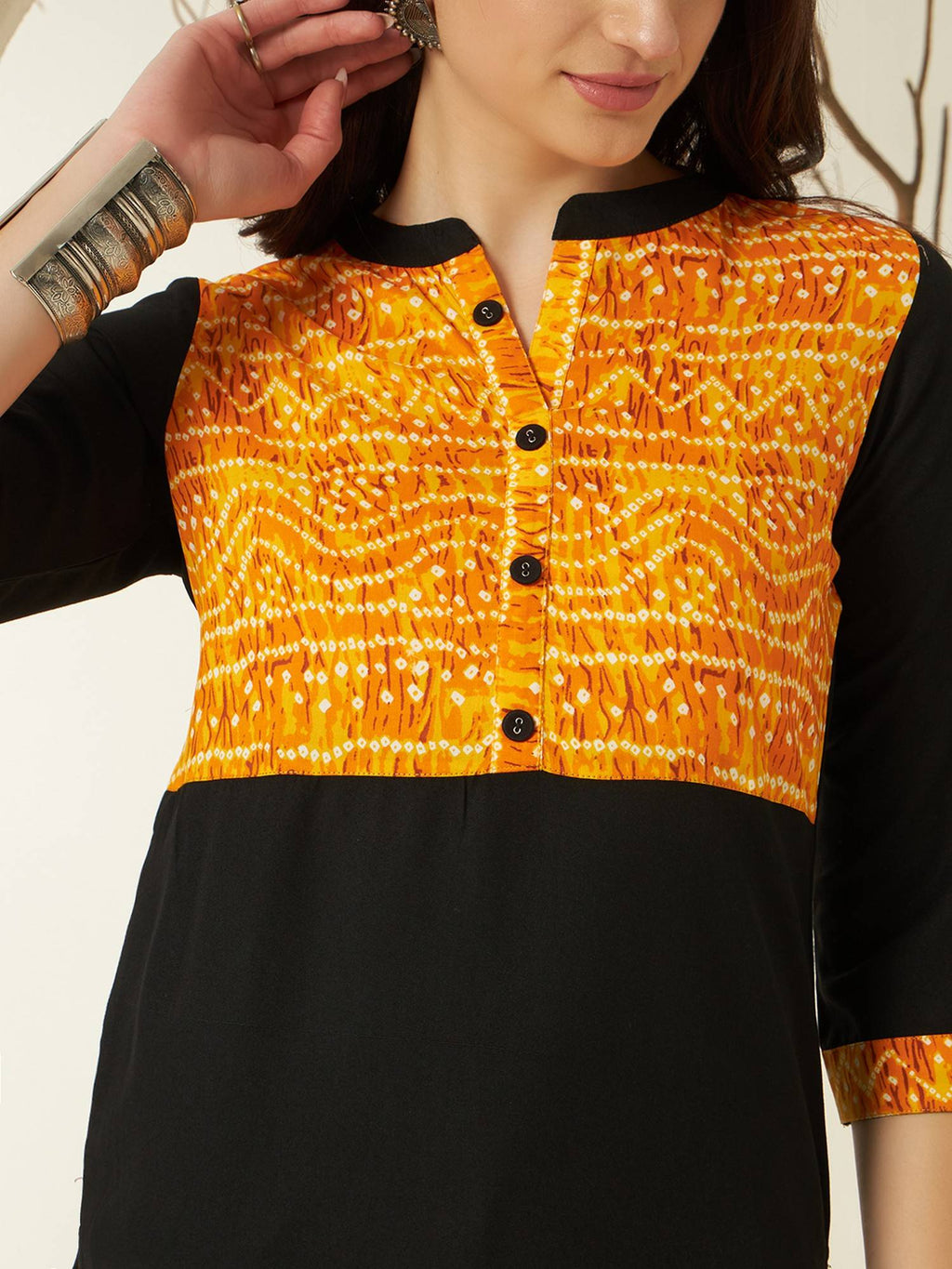 Red Rayon Bandhani Printed Kurta | KDG - view 17