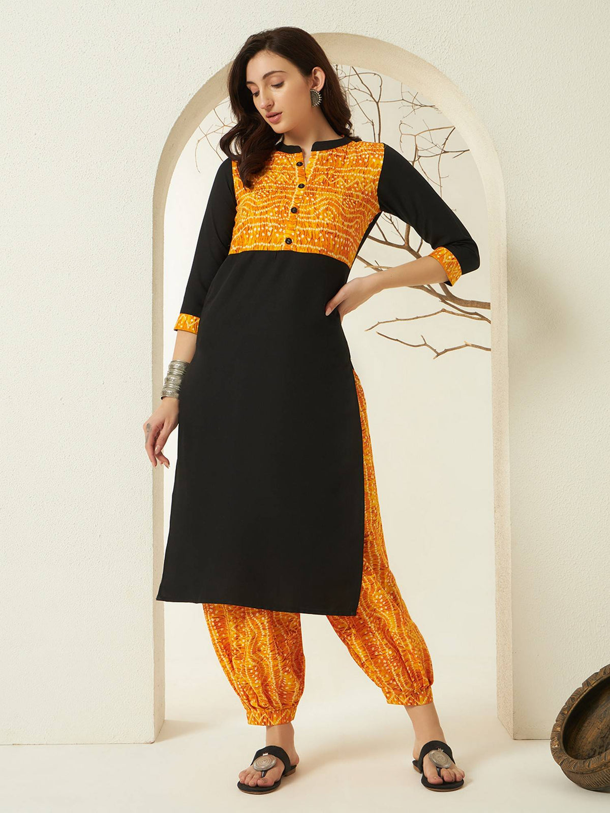 Red Rayon Bandhani Printed Kurta | KDG - view 19