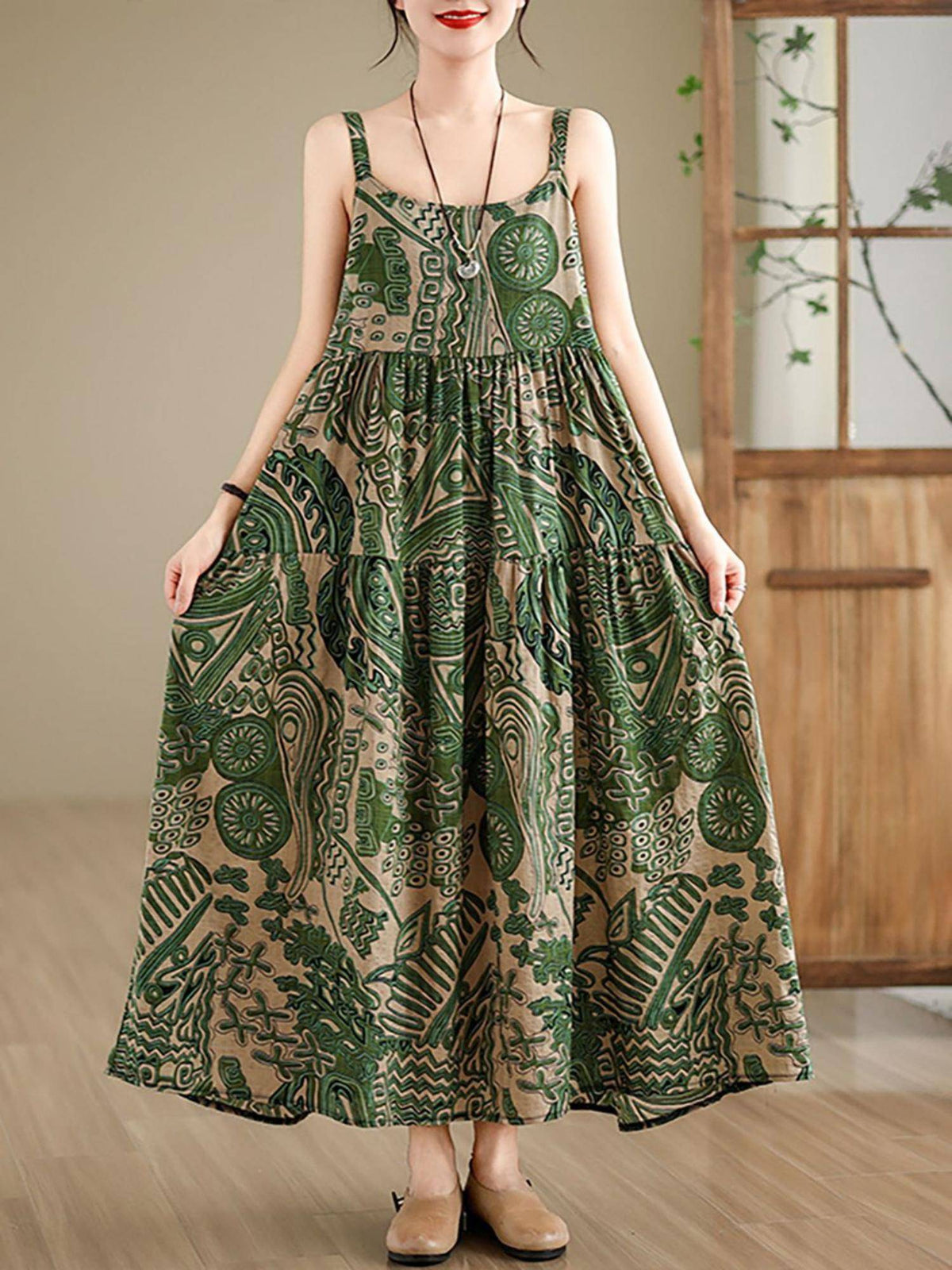 Womens Graphic Green Dress | D56 - view 1