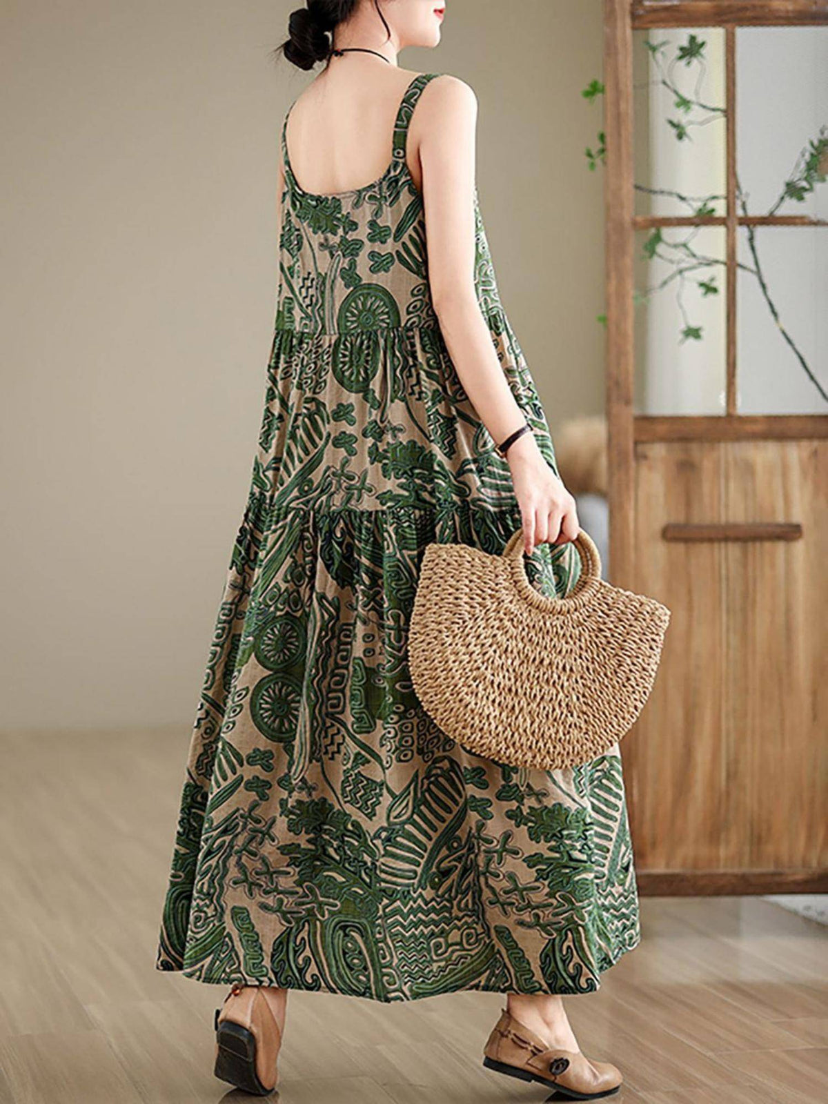 Womens Graphic Green Dress | D56 - view 2