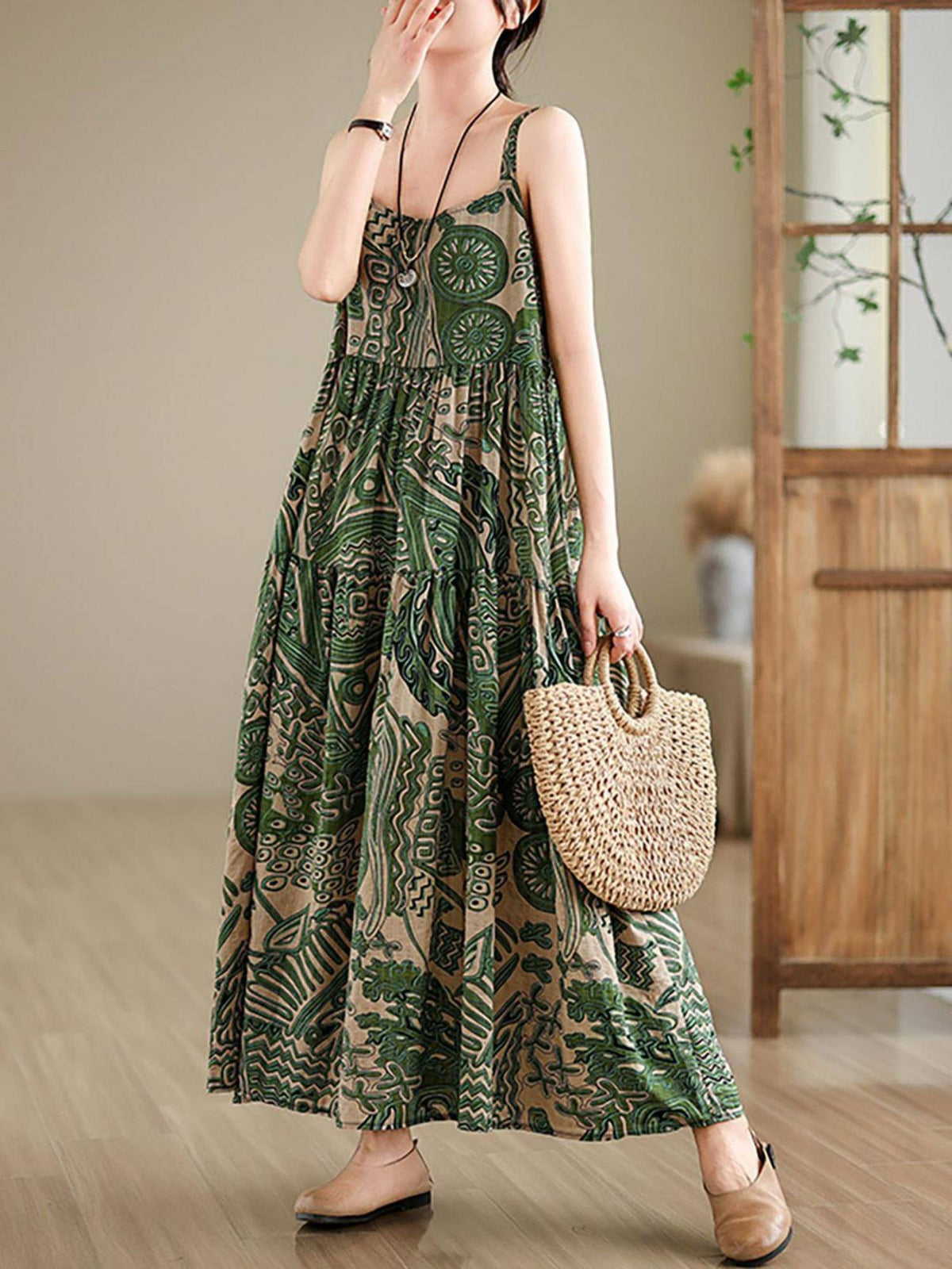 Womens Graphic Green Dress | D56 - view 4