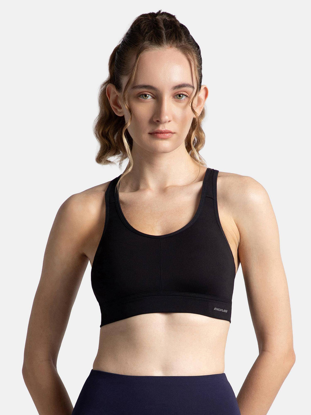 MI18 Wirefree Padded Soft Touch Microfiber Elastane Sports Bra - White | sb09 - view 16