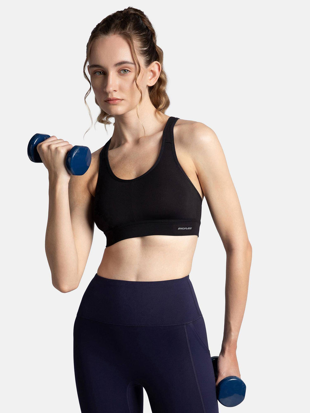 MI18 Wirefree Padded Soft Touch Microfiber Elastane Sports Bra - White | sb09 - view 17