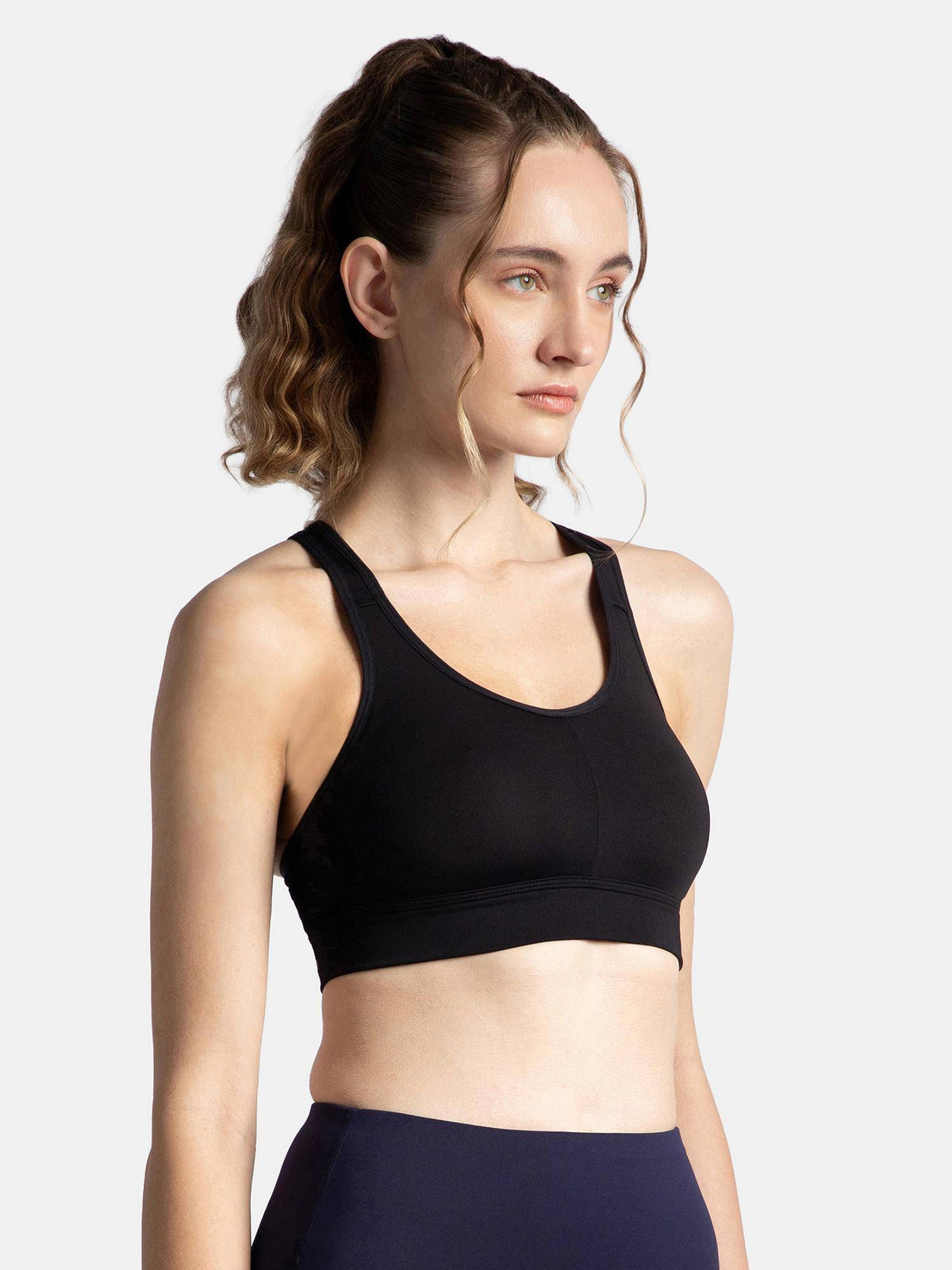 MI18 Wirefree Padded Soft Touch Microfiber Elastane Sports Bra - Skin | sb09 - view 18