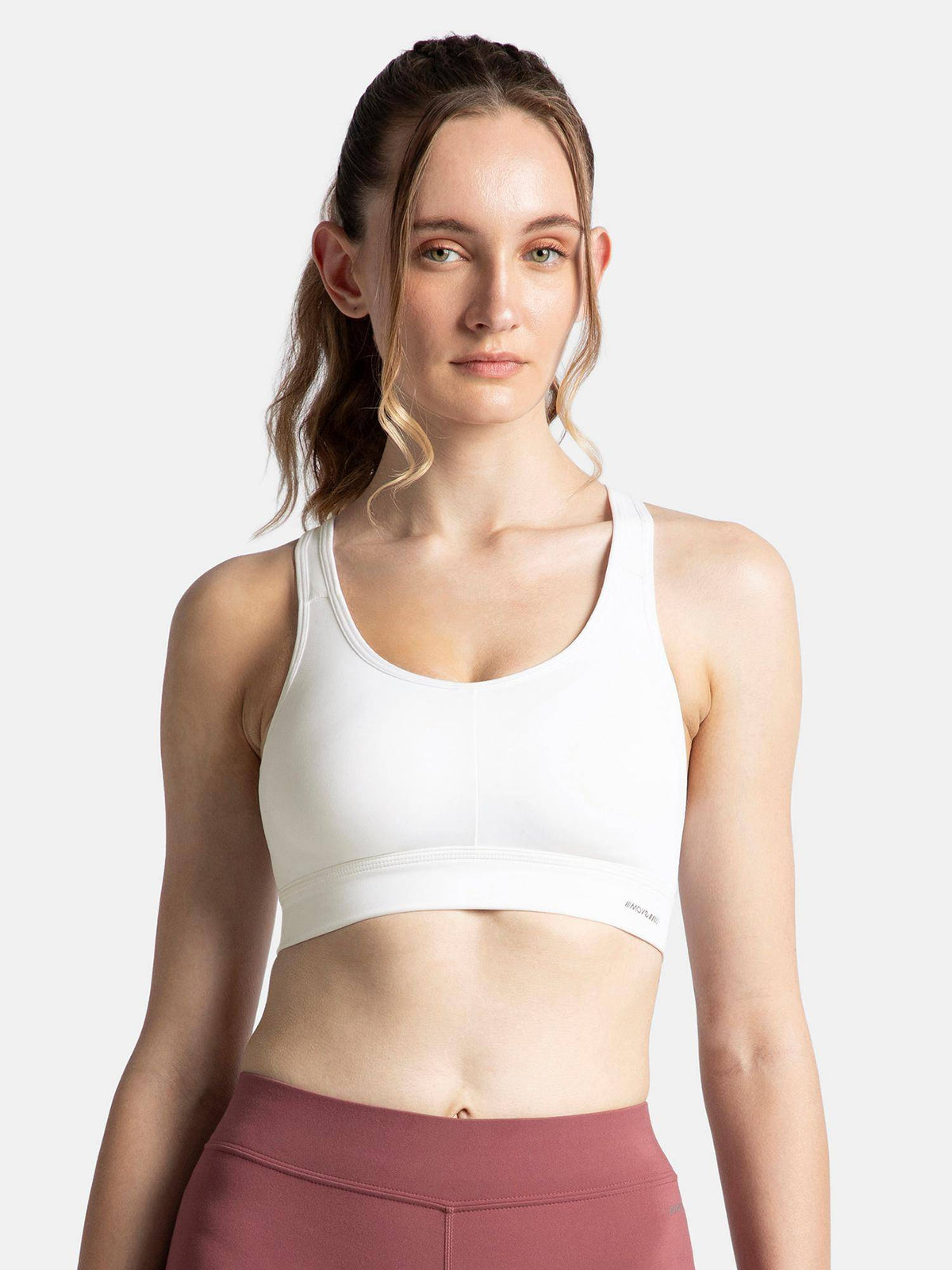 MI18 Wirefree Padded Soft Touch Microfiber Elastane Sports Bra - Skin | sb09 - view 10