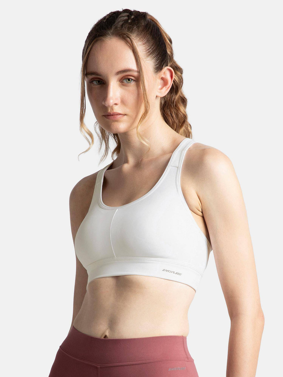 MI18 Wirefree Padded Soft Touch Microfiber Elastane Sports Bra - Skin | sb09 - view 11