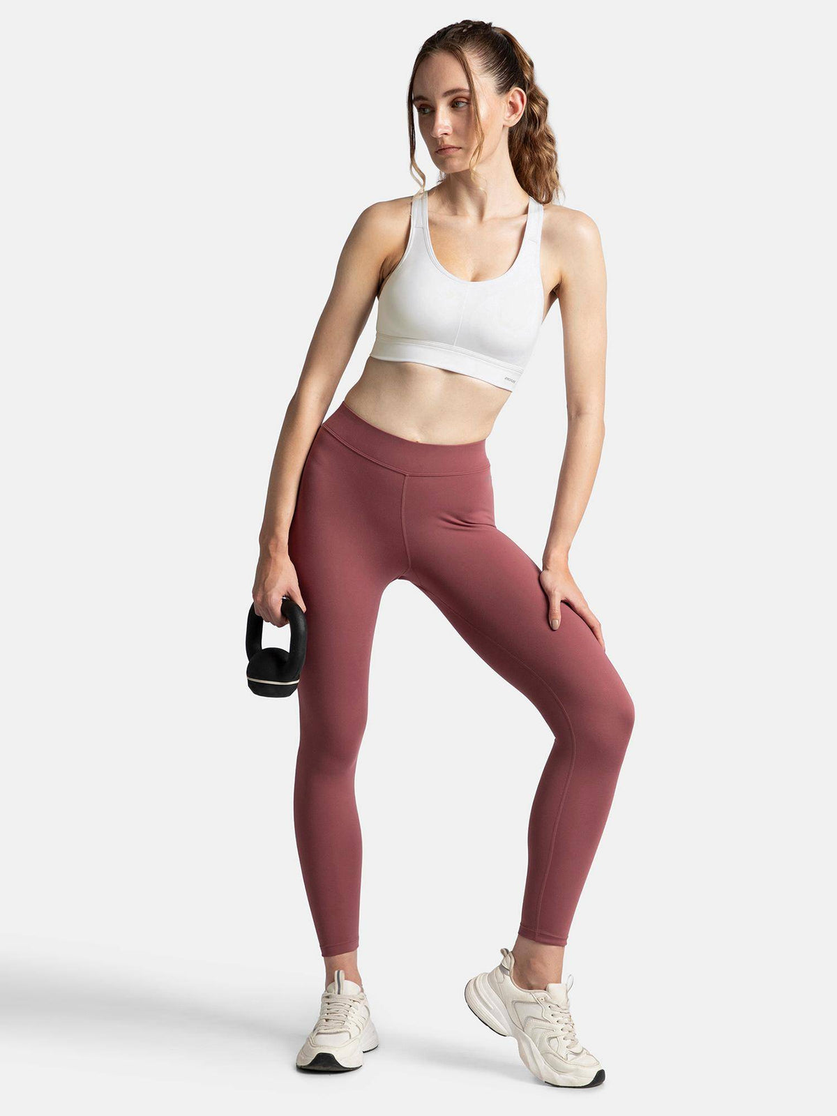 MI18 Wirefree Padded Soft Touch Microfiber Elastane Sports Bra - White | sb09 - view 6