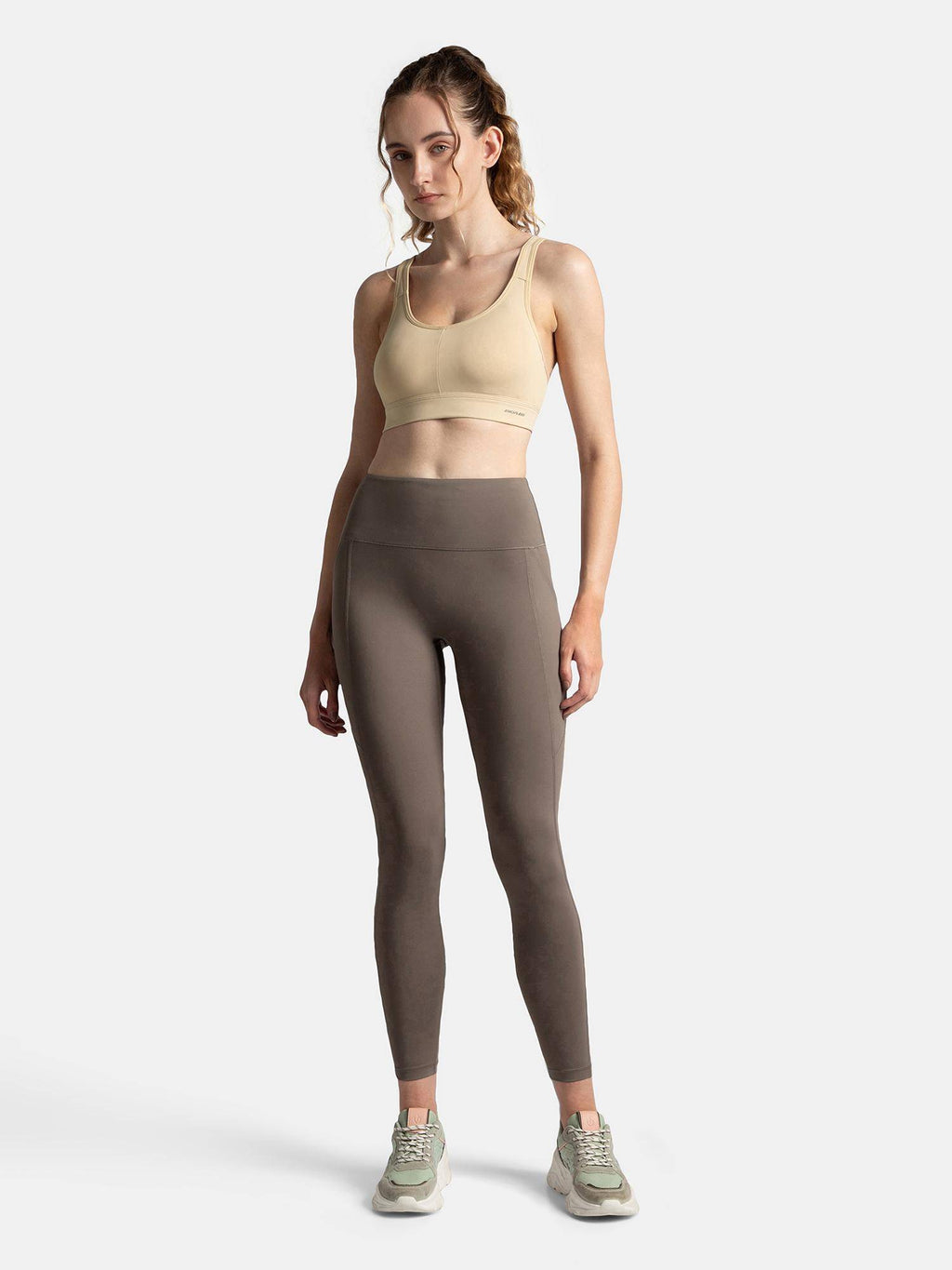 MI18 Wirefree Padded Soft Touch Microfiber Elastane Sports Bra - White | sb09 - view 12