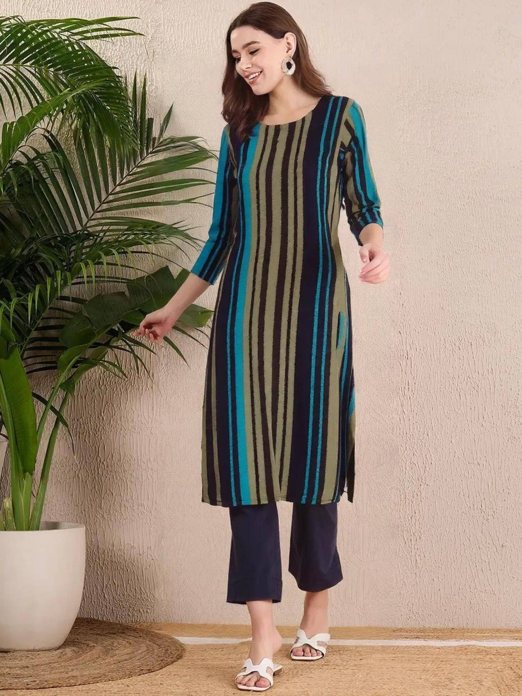 Women Stylish Crepe Printed Straight Kurta - Multi-Color | KDG - view 1