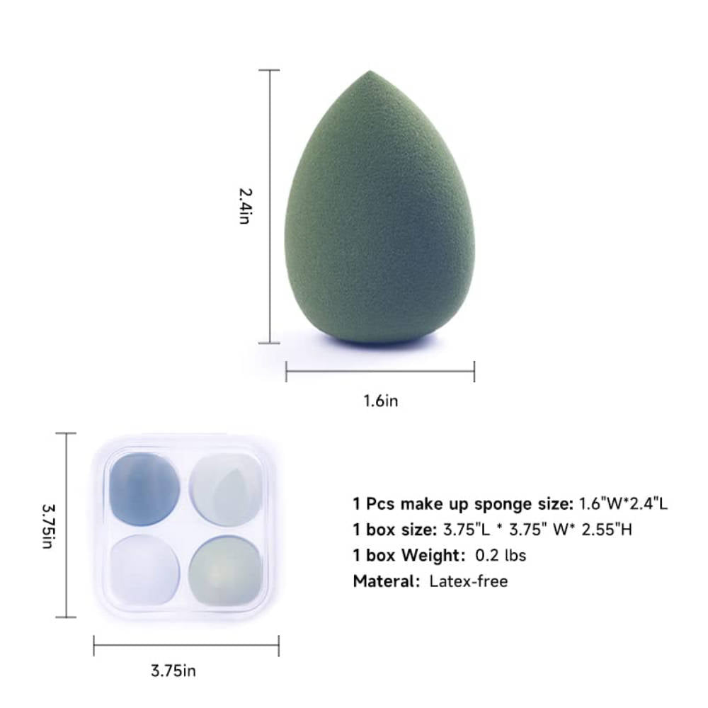 Beauty Blender Makeup Sponge Set With Storage Case - Multi-Green Colored | T32 - view 3