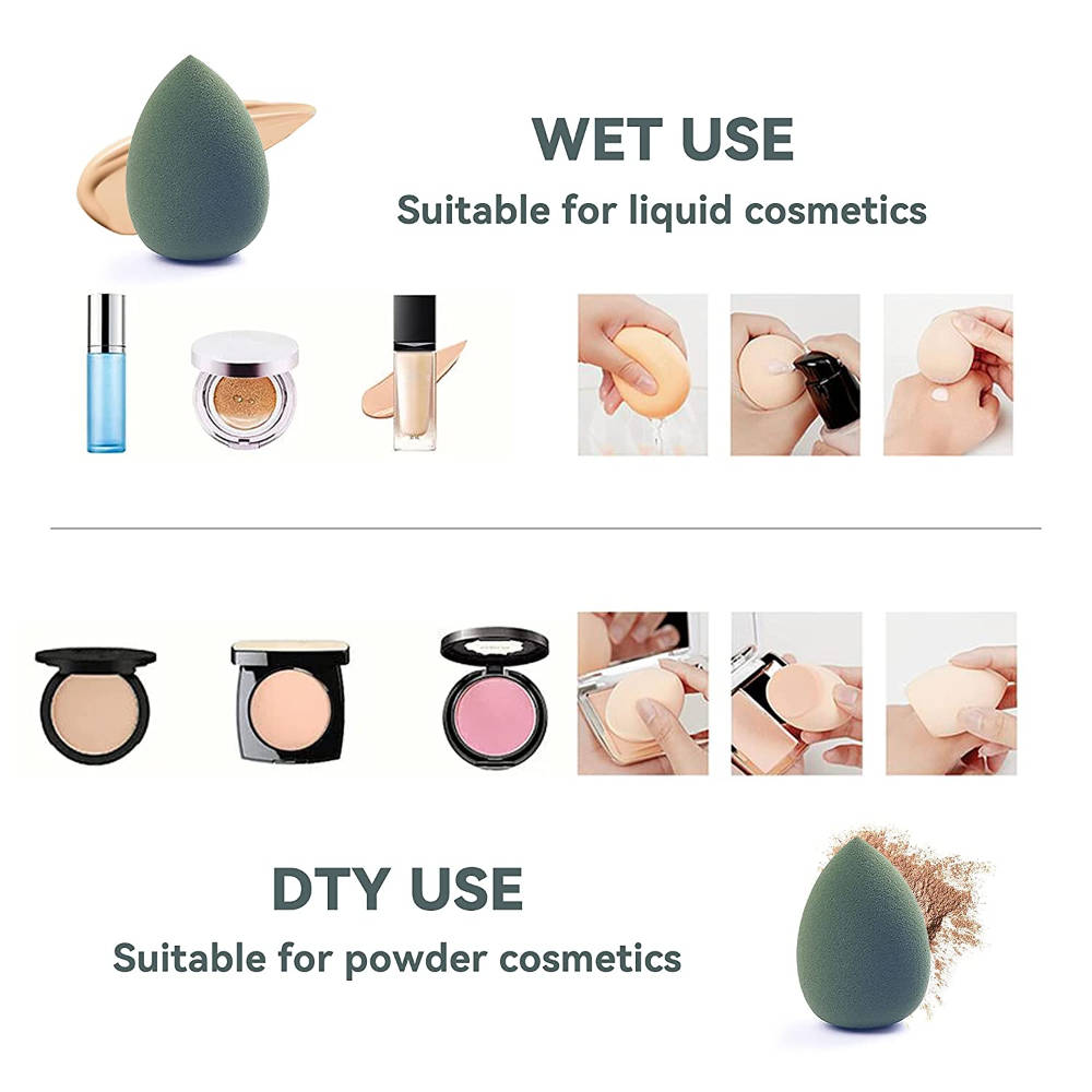 Beauty Blender Makeup Sponge Set With Storage Case - Multi-Green Colored | T32 - view 8