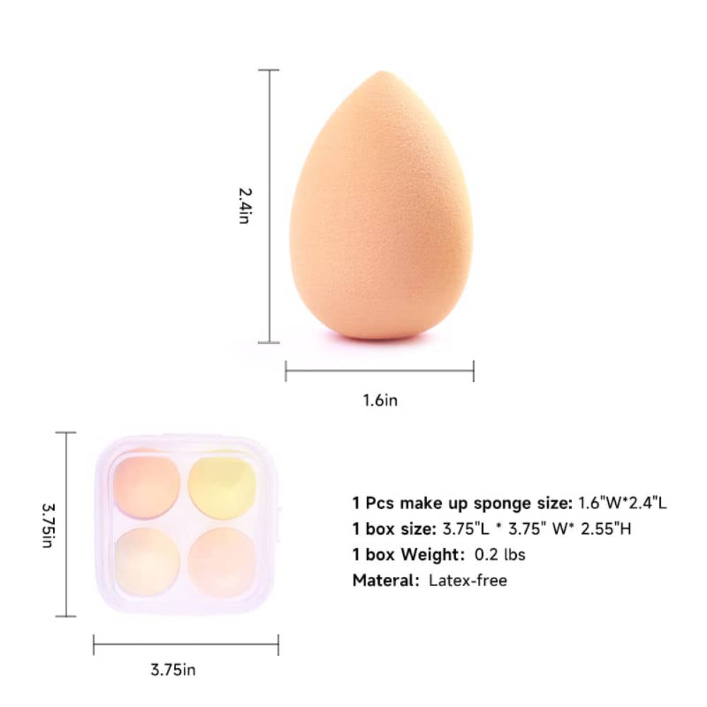 Beauty Blender Makeup Sponge Set With Storage Case - Multi-Yellow Colored | T32 - view 2