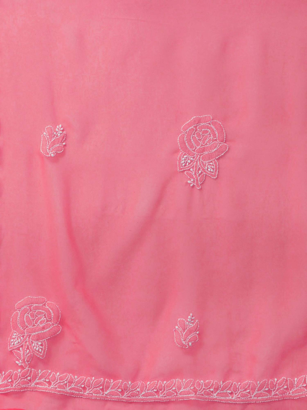 Hand Embroidered Yellow Georgette Lucknowi Chikankari Unstitched Dress Material (Set of 3) | D56 - view 45