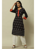 Black Rayon Straight Kurta | FY93 - view 1