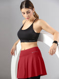 High WaistWorkout Skorts - Maroon - view 1
