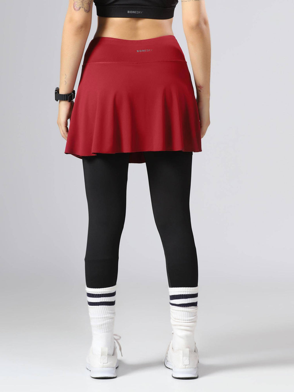 High WaistWorkout Skorts - Maroon - view 2