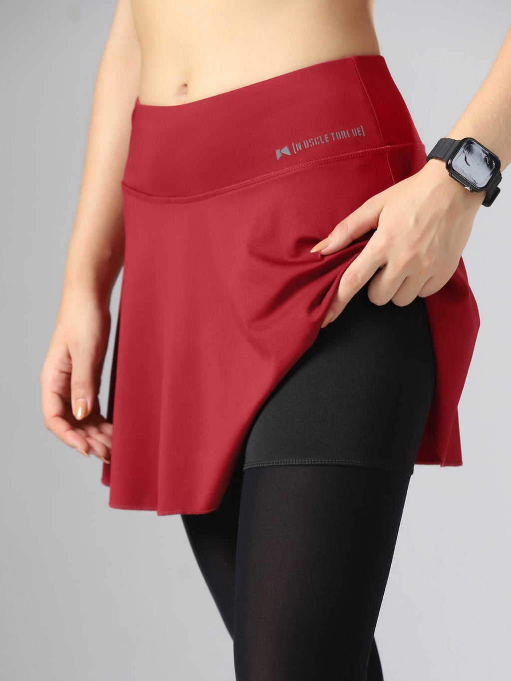 High WaistWorkout Skorts - Maroon - view 5