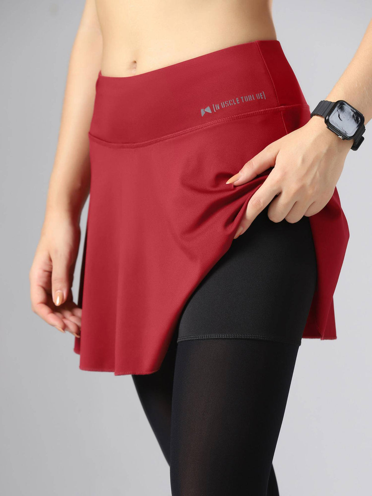 High WaistWorkout Skorts - Maroon - view 5