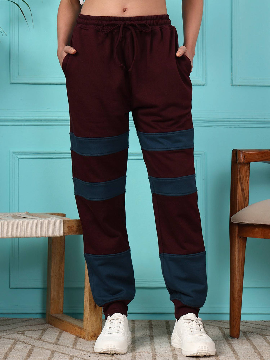 Burgundy Women Joggers | WJ89 - view 1
