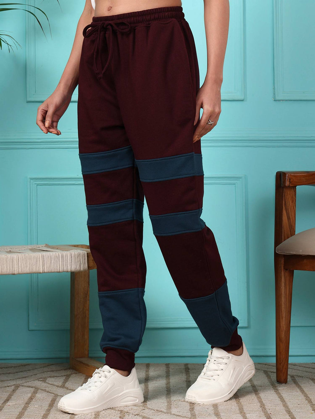 Burgundy Women Joggers | WJ89 - view 3