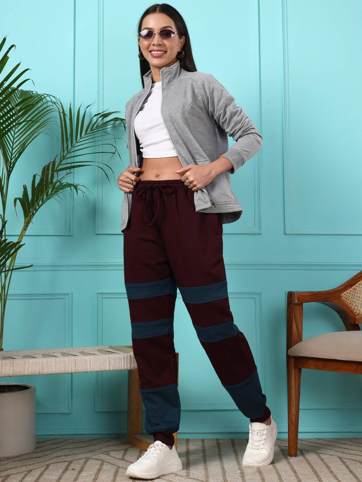 Burgundy Women Joggers | WJ89 - view 7