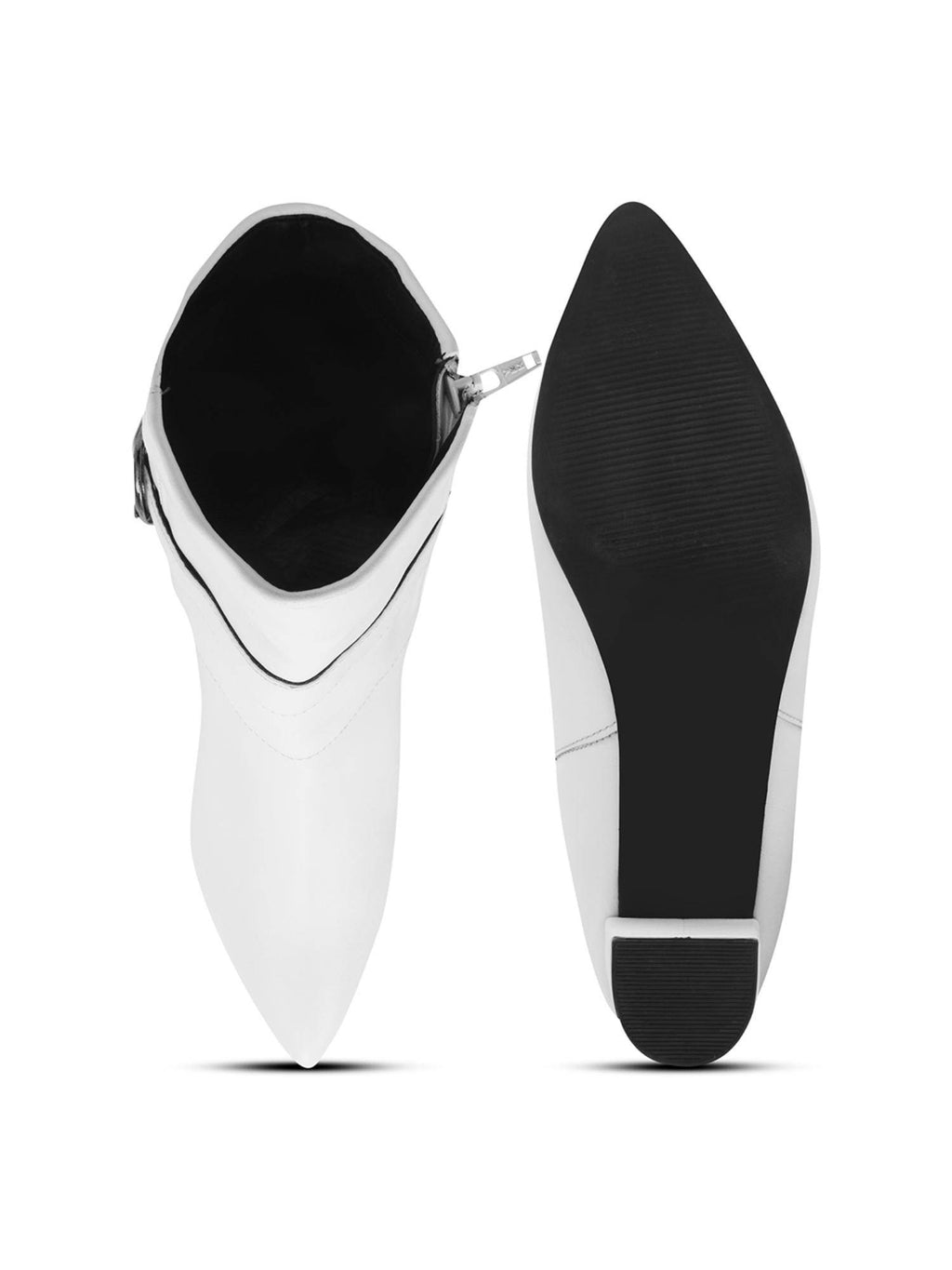 White Stylish Block Heel Casual Boots | BT61 - view 4