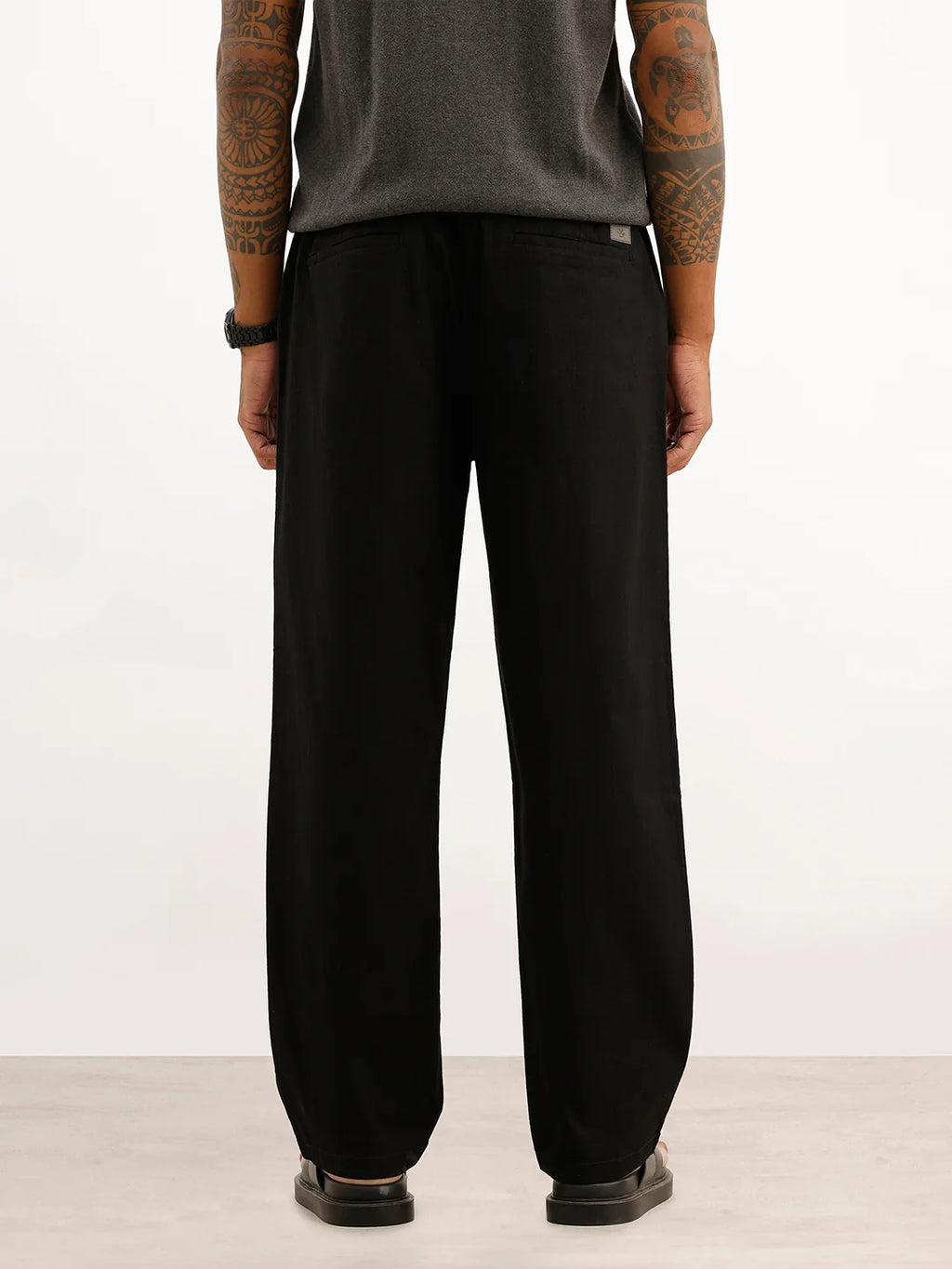 Solid Loose Fit Trouser | Black