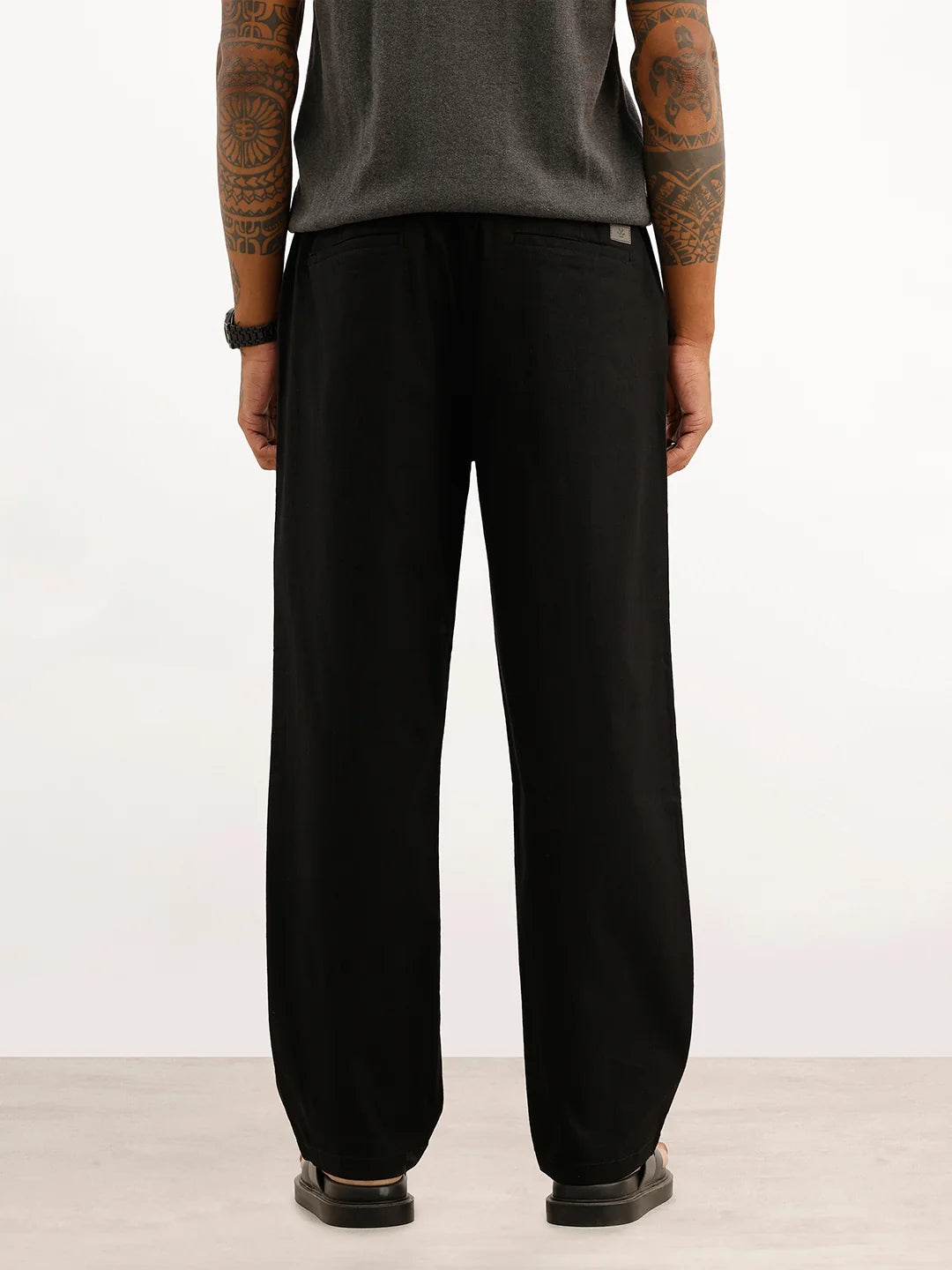 Solid Loose Fit Trouser | Black