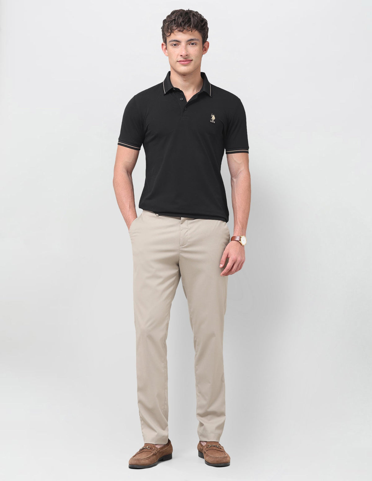 Solid Slim Fit Polo Shirt USP0