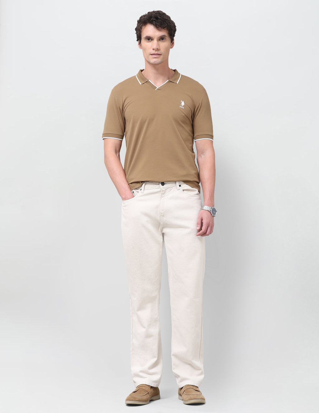 Solid Slim Fit Polo Shirt USP0