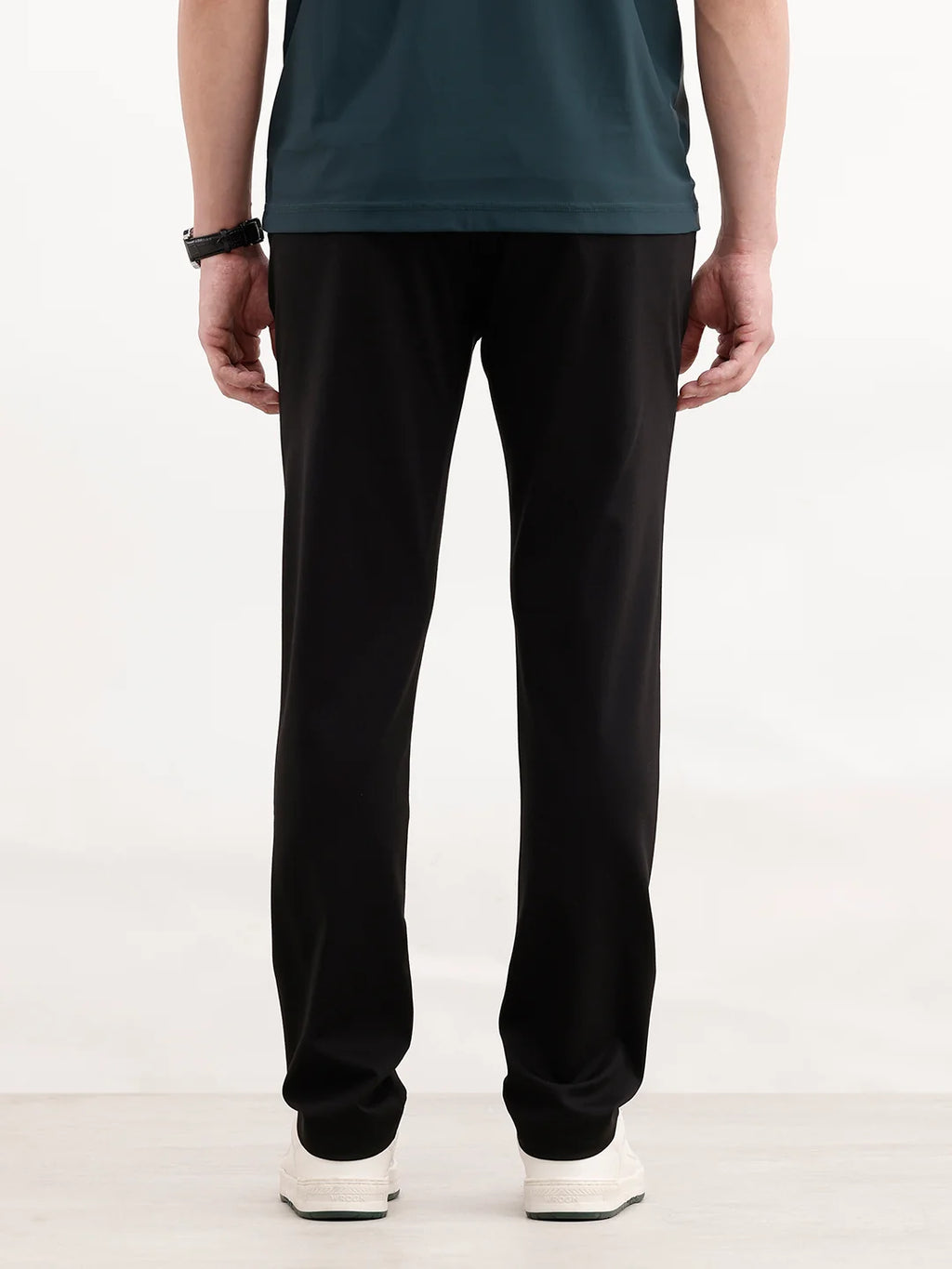 Solid Slim Fit Hyper-Flex Trouser | Black